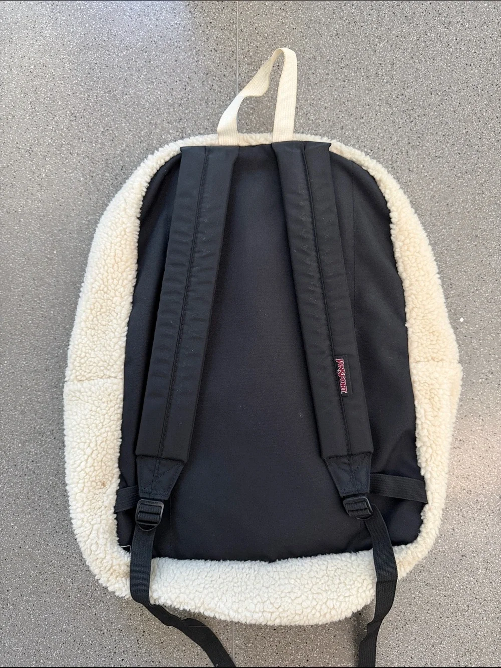 Jansport Black and Cream Sherpa Backpack